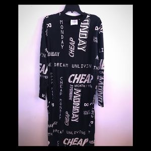 CHEAP MONDAY BRAND T-shirt LS DRESS! L